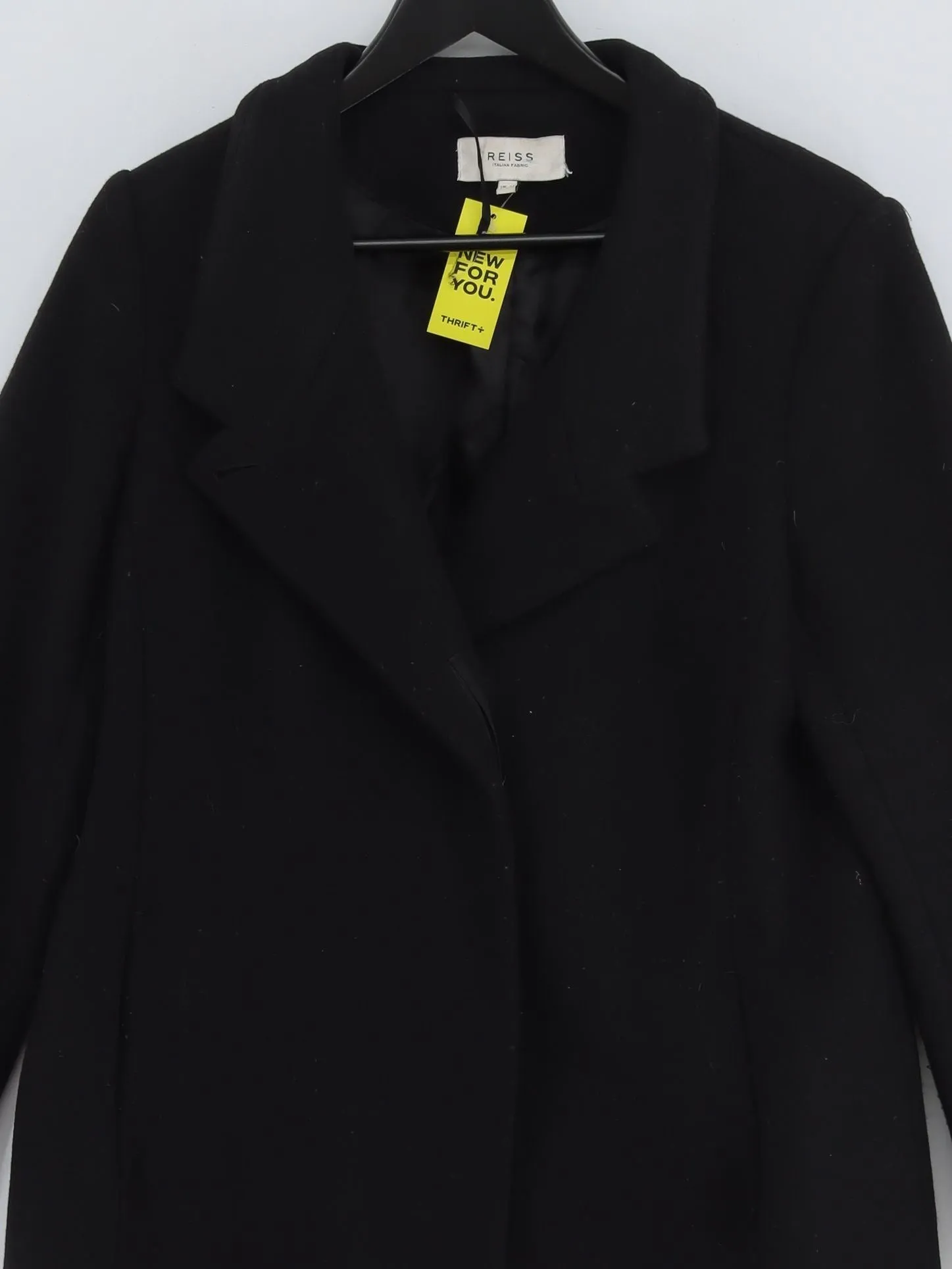 Reiss Women's Coat UK 14 Black Wool with Nylon, Other, Polyester, Viscose
