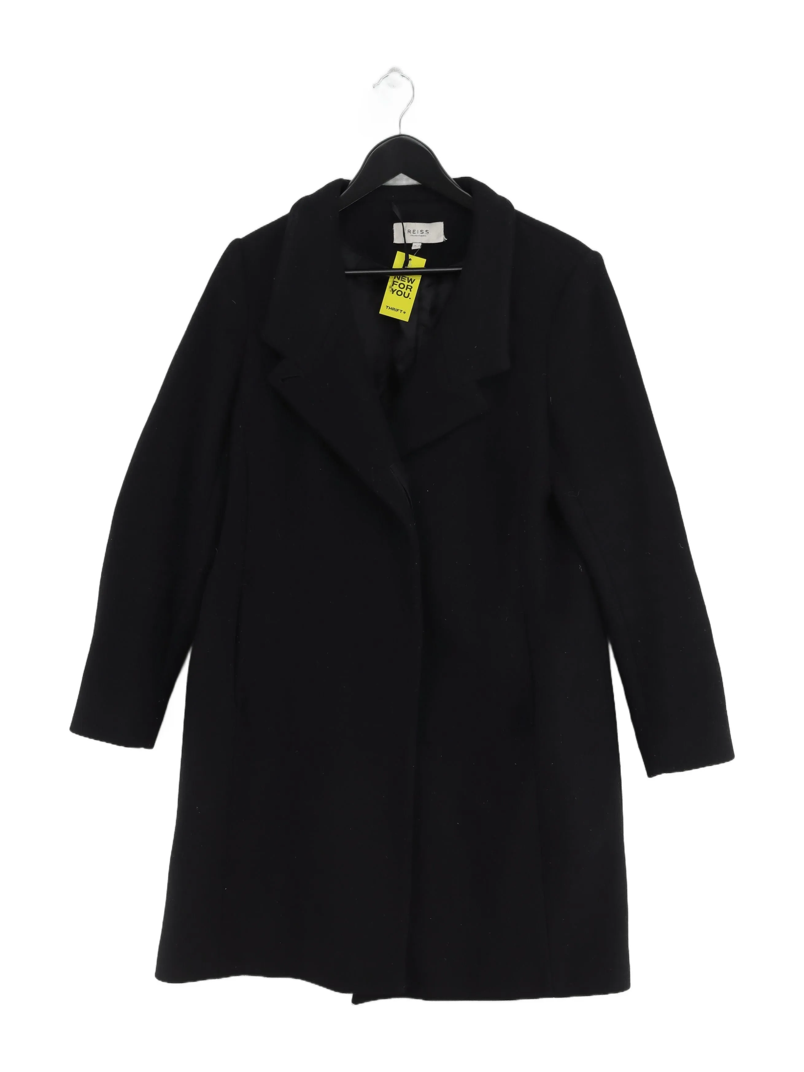 Reiss Women's Coat UK 14 Black Wool with Nylon, Other, Polyester, Viscose
