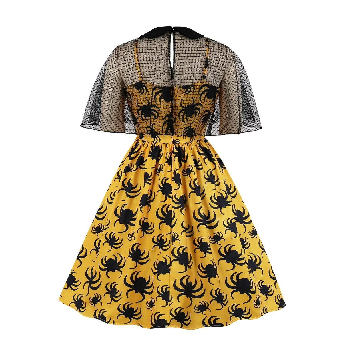 Retro Women Floral Print Net  Dresses