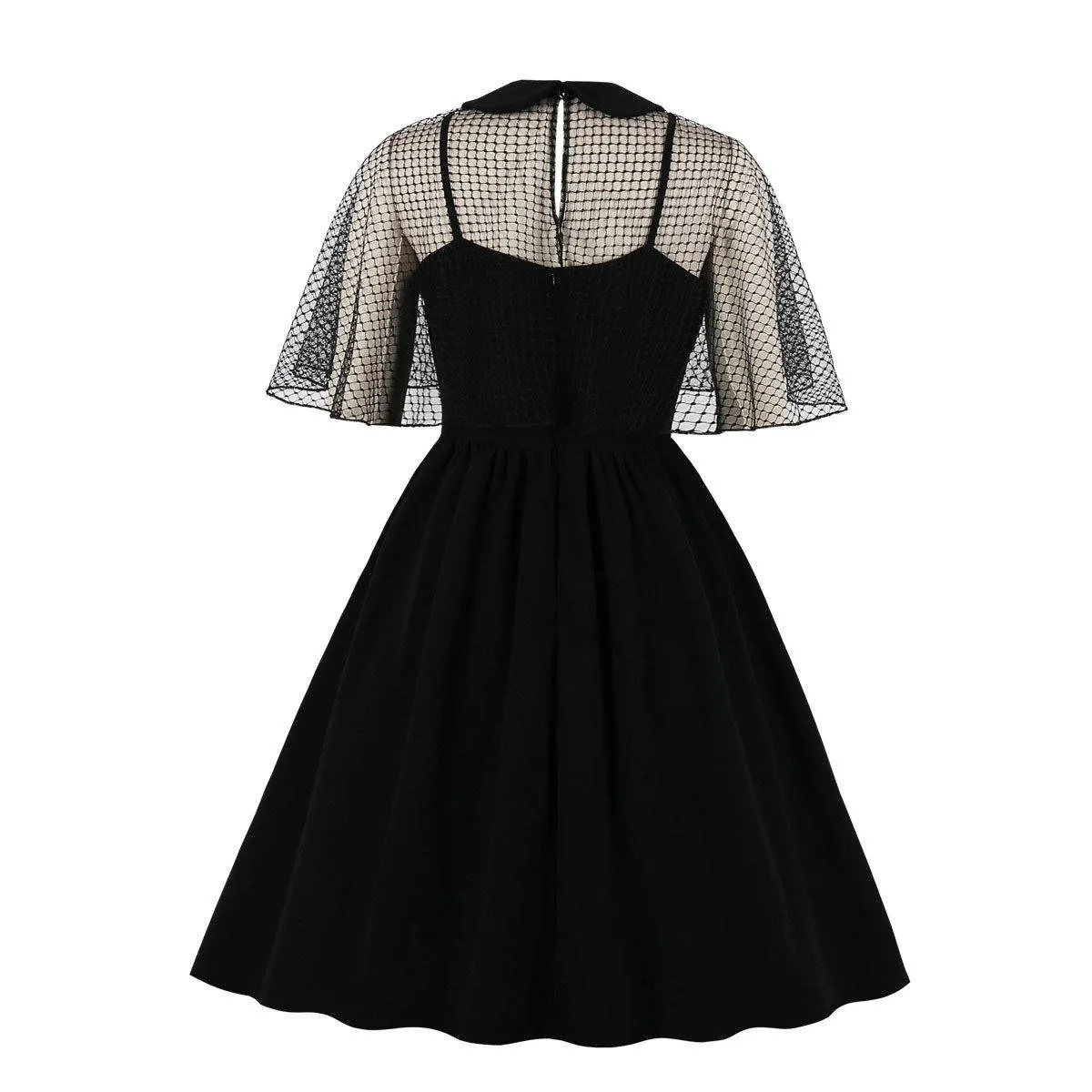 Retro Women Floral Print Net  Dresses