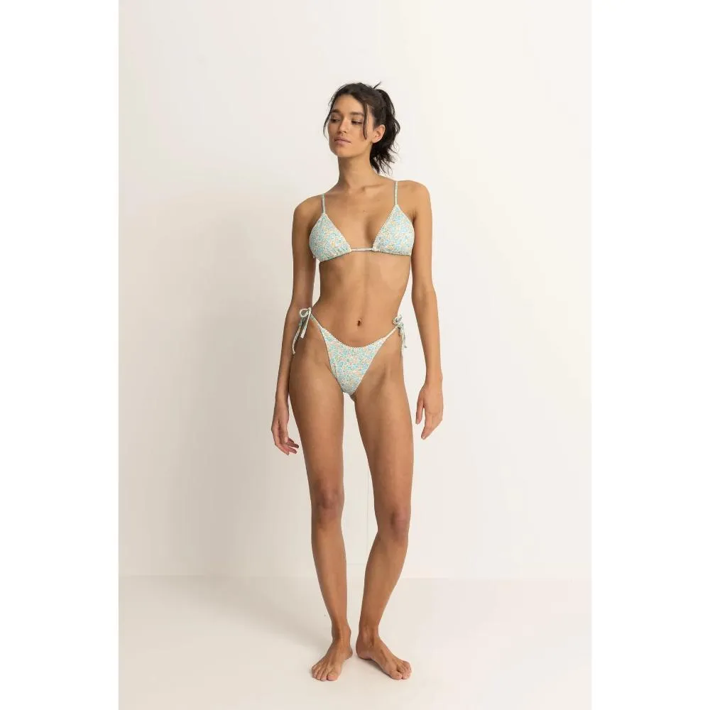 RHYTHM SUNBURST FLORAL TIE SIDE HI CUT BOTTOM BLUE