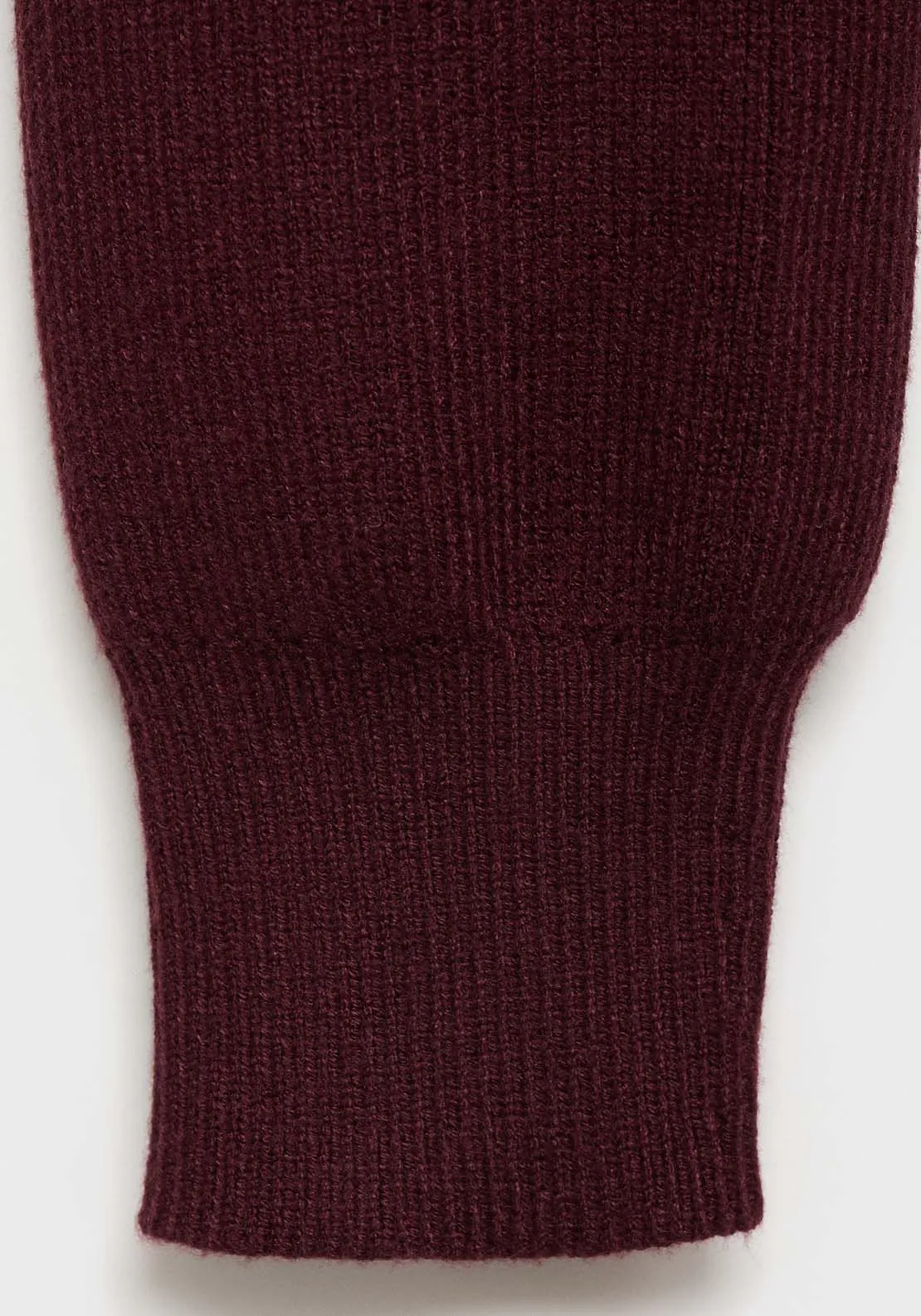 Ribbed round-neck sweater - Dark Red