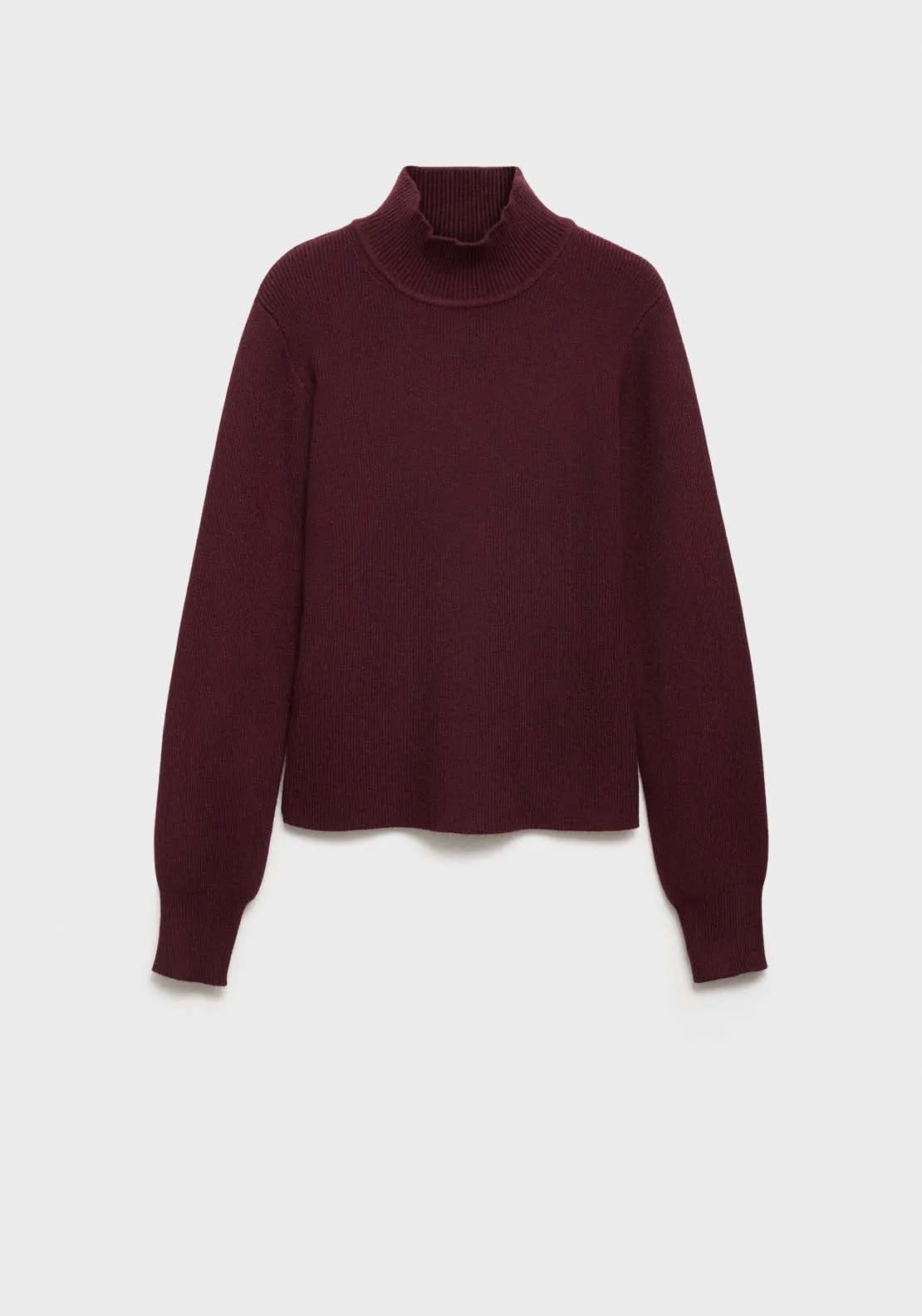 Ribbed round-neck sweater - Dark Red