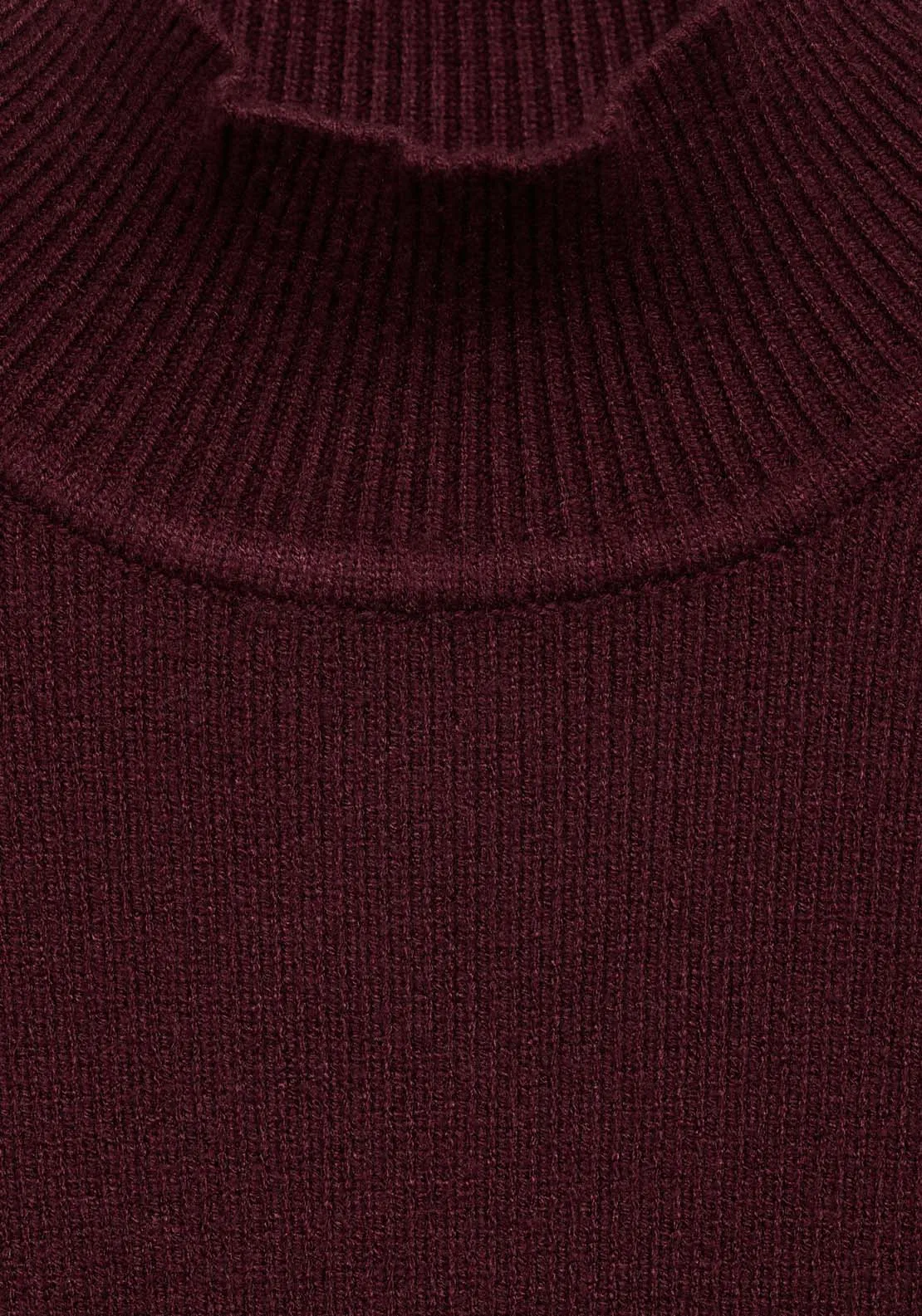 Ribbed round-neck sweater - Dark Red