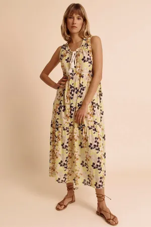 RICCI-FEUILLAGE FLORAL PRINT VOILE DRESS