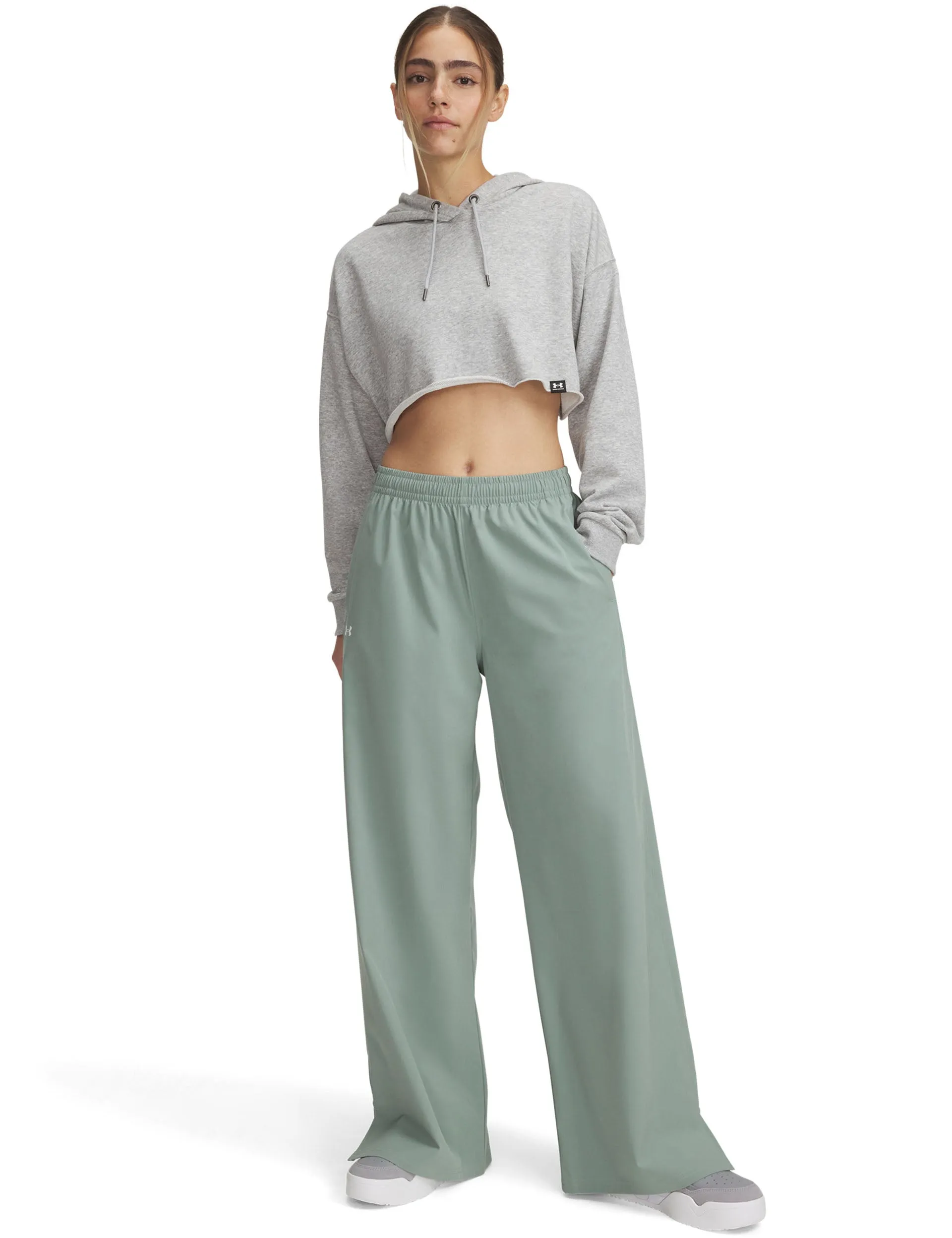 Rival Wide Leg Pants - Silica Green/White