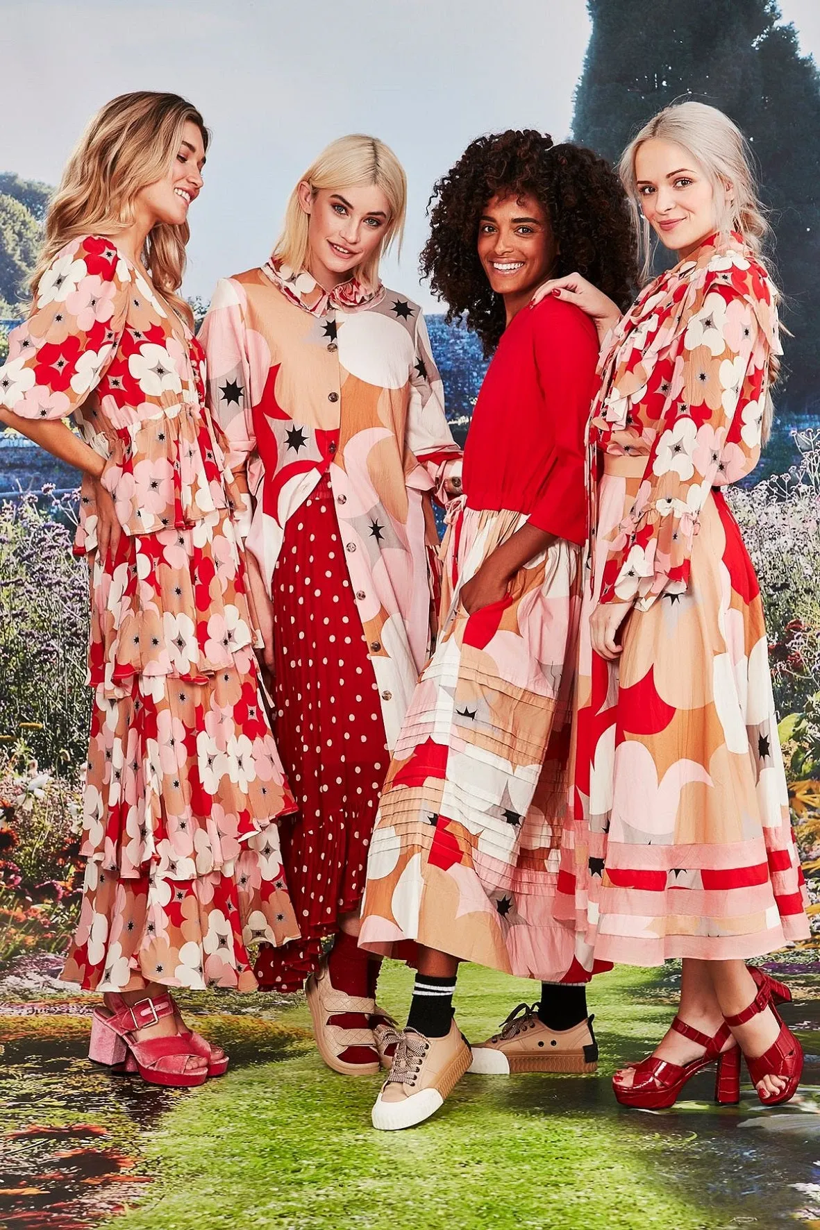 Rose and Ruffles Blouse - Pink/Red Floral