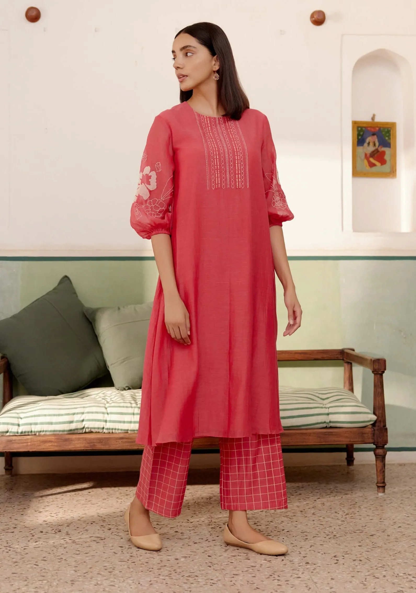 Rosewood cotton kurta and pants