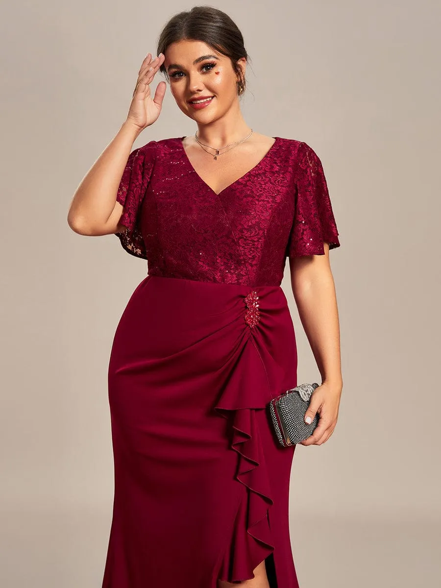 Roycebridal Ophelia plus size mother of bride dress in burgundy size 22 Express NZ wide