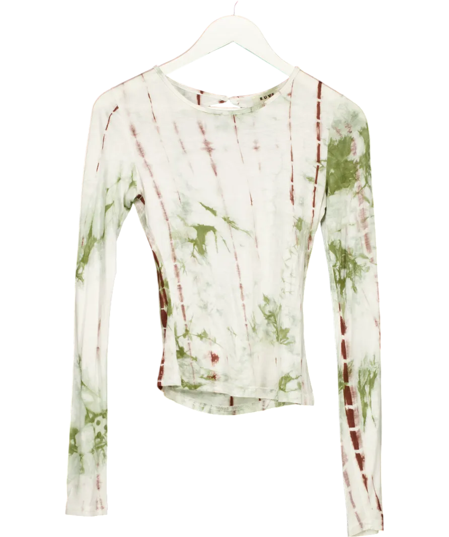 Ruve Green Tie Dye Effect Open Back Top UK S