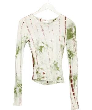 Ruve Green Tie Dye Effect Open Back Top UK S