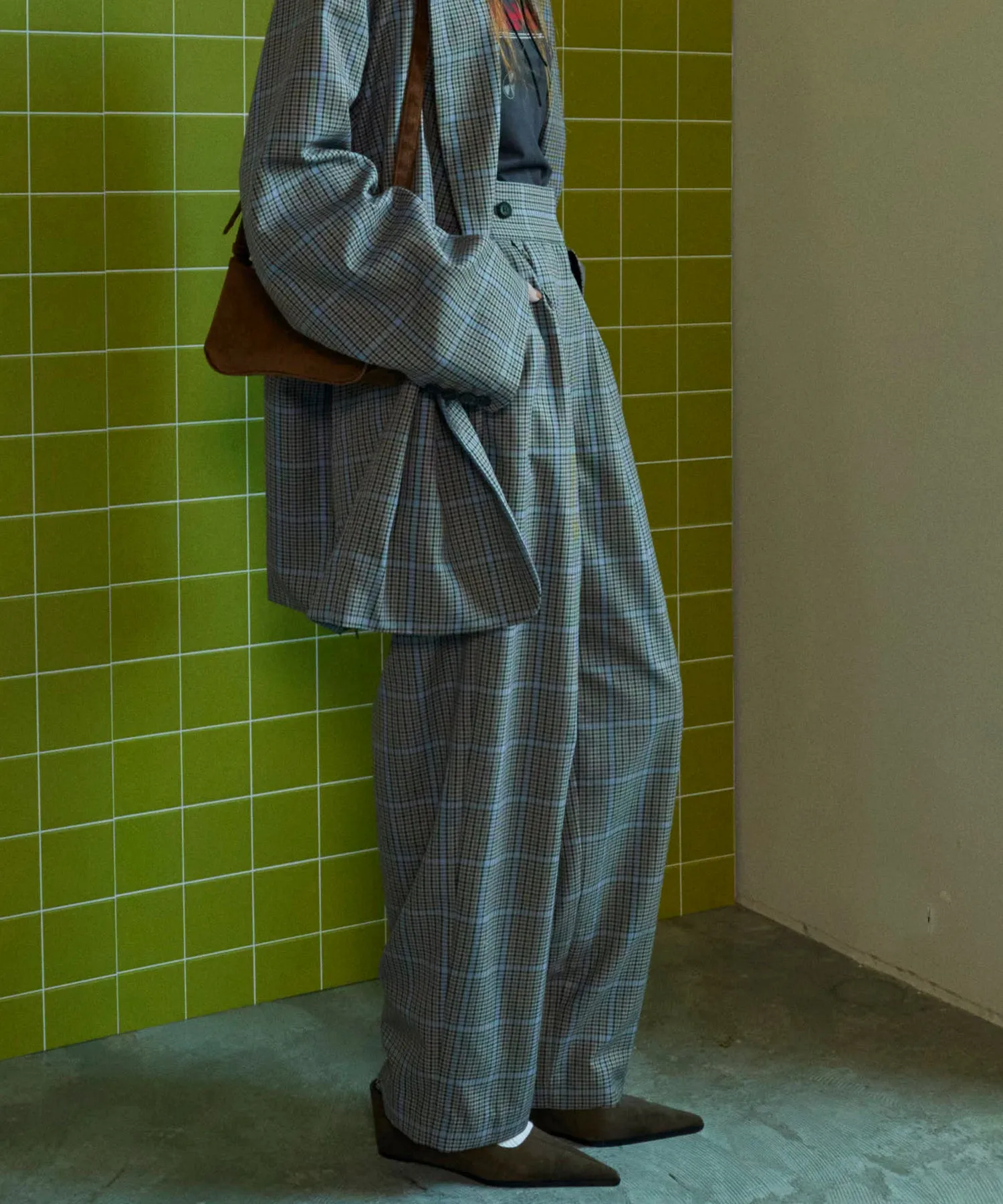 【SALE】2way Waist Checkered Pants