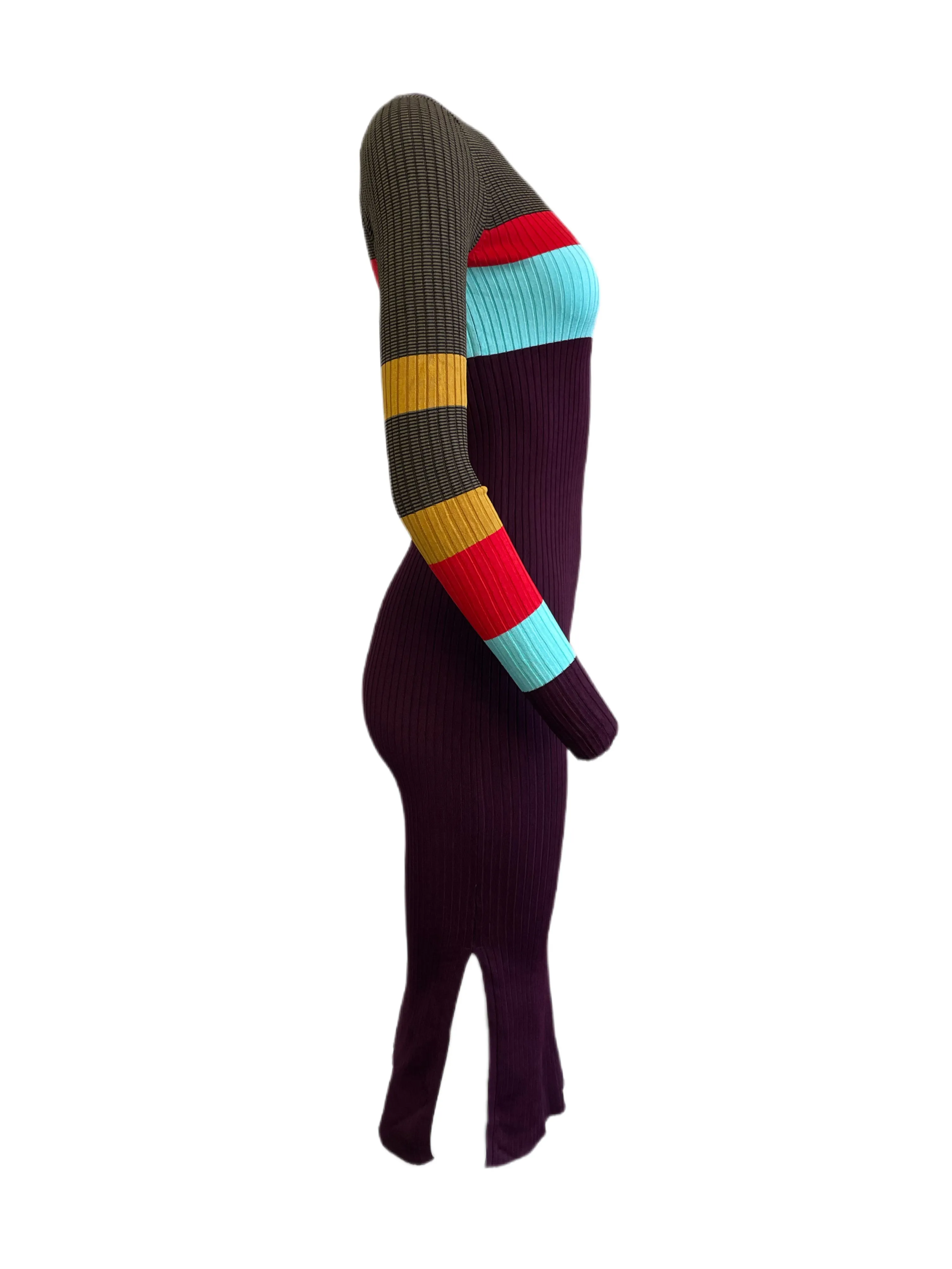 SCOTCH & SODA Women's Multicoloured Midi Rib Knit Dress #675 NWT
