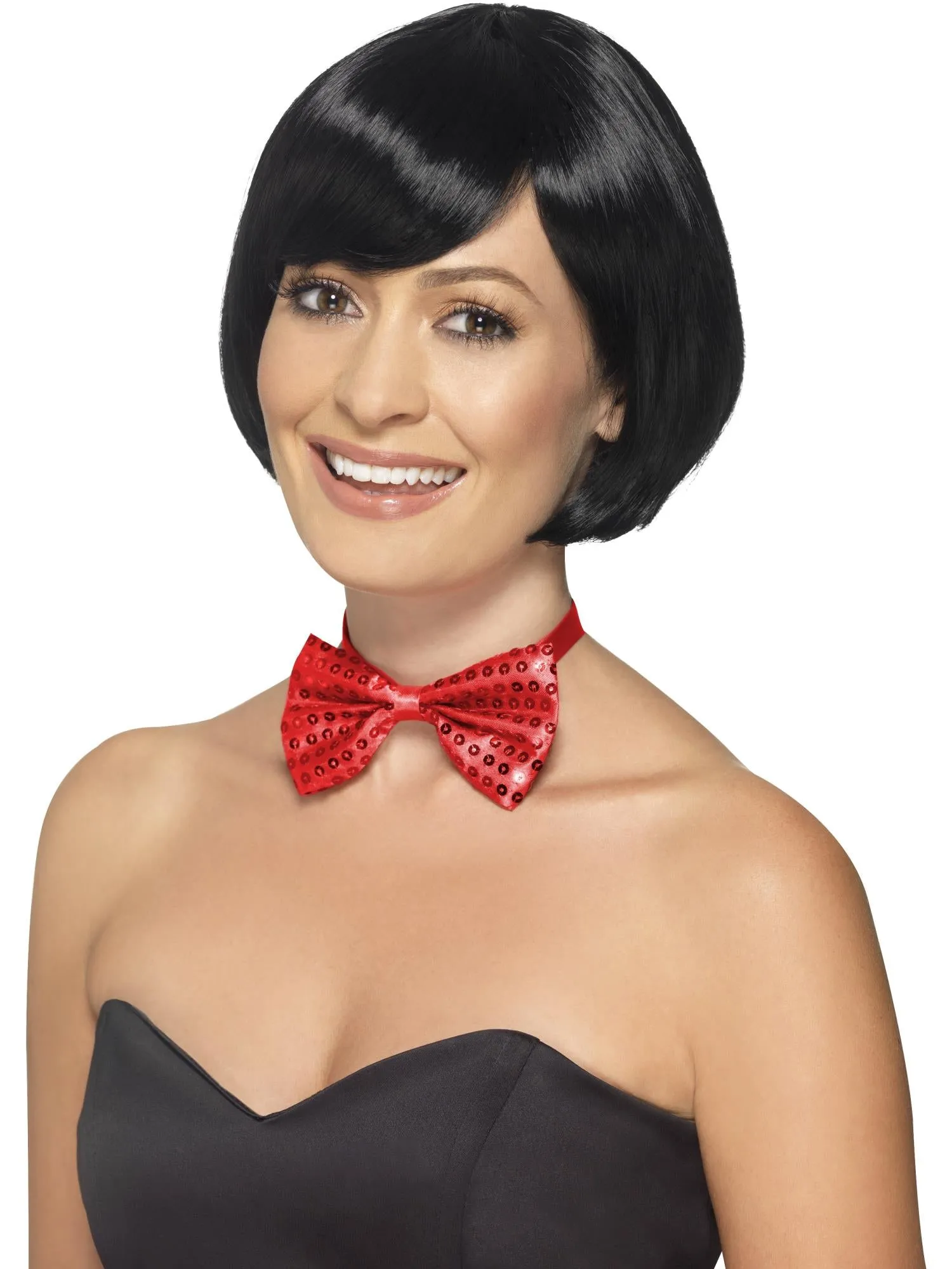Sequin Bow Tie, Red  Wholesale