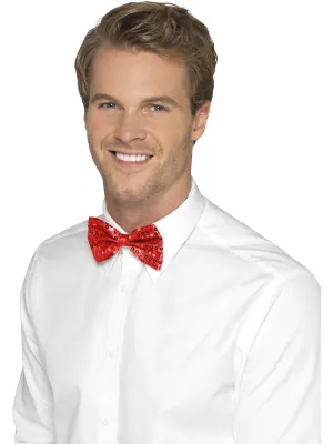 Sequin Bow Tie, Red  Wholesale