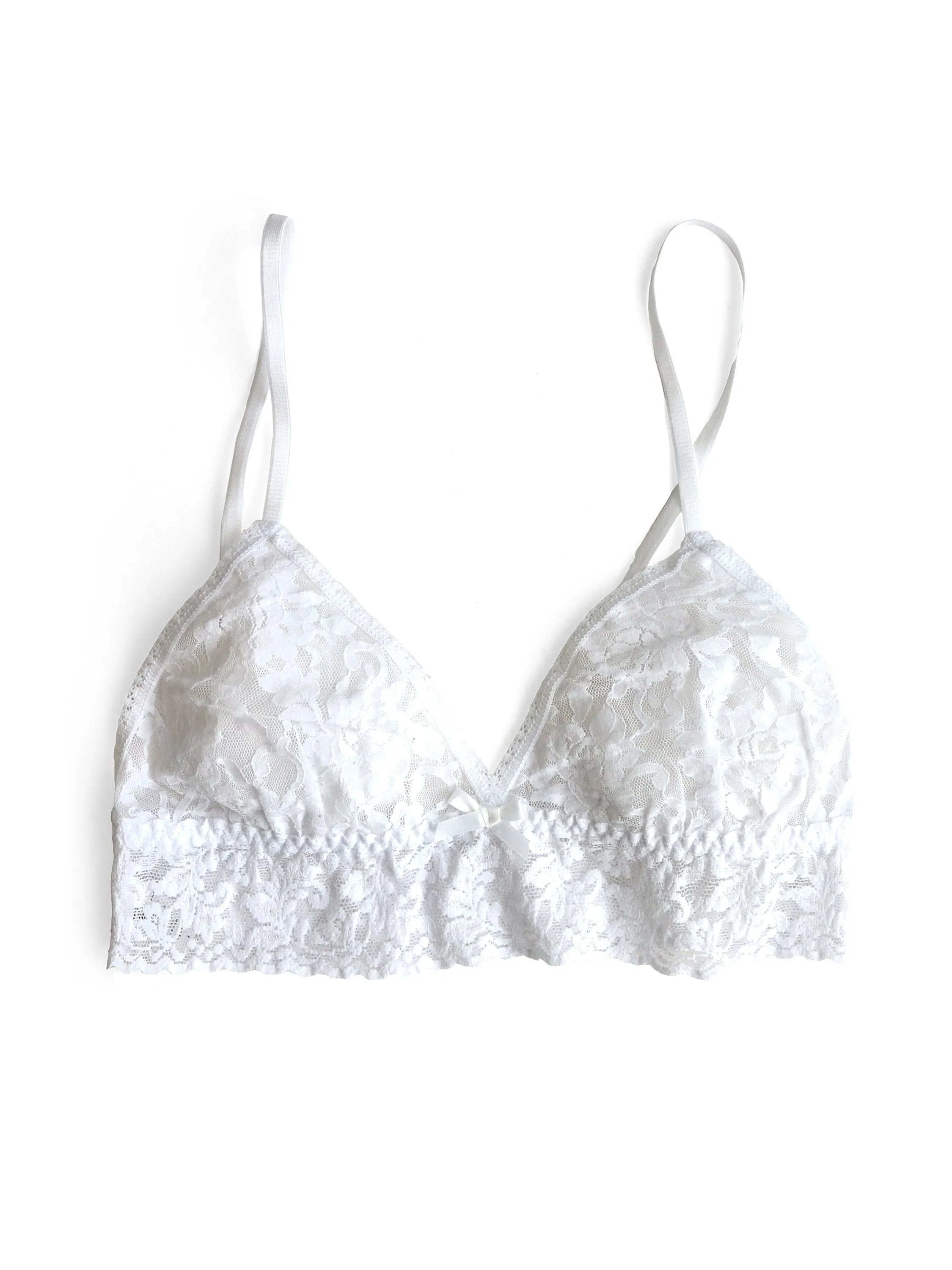 Signature Lace Triangle Bralette White