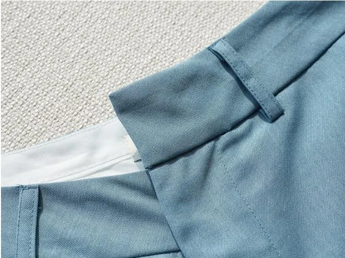 Simple Irregular Waist Wide Leg Pants