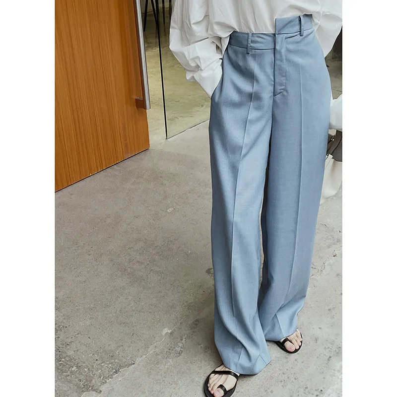 Simple Irregular Waist Wide Leg Pants