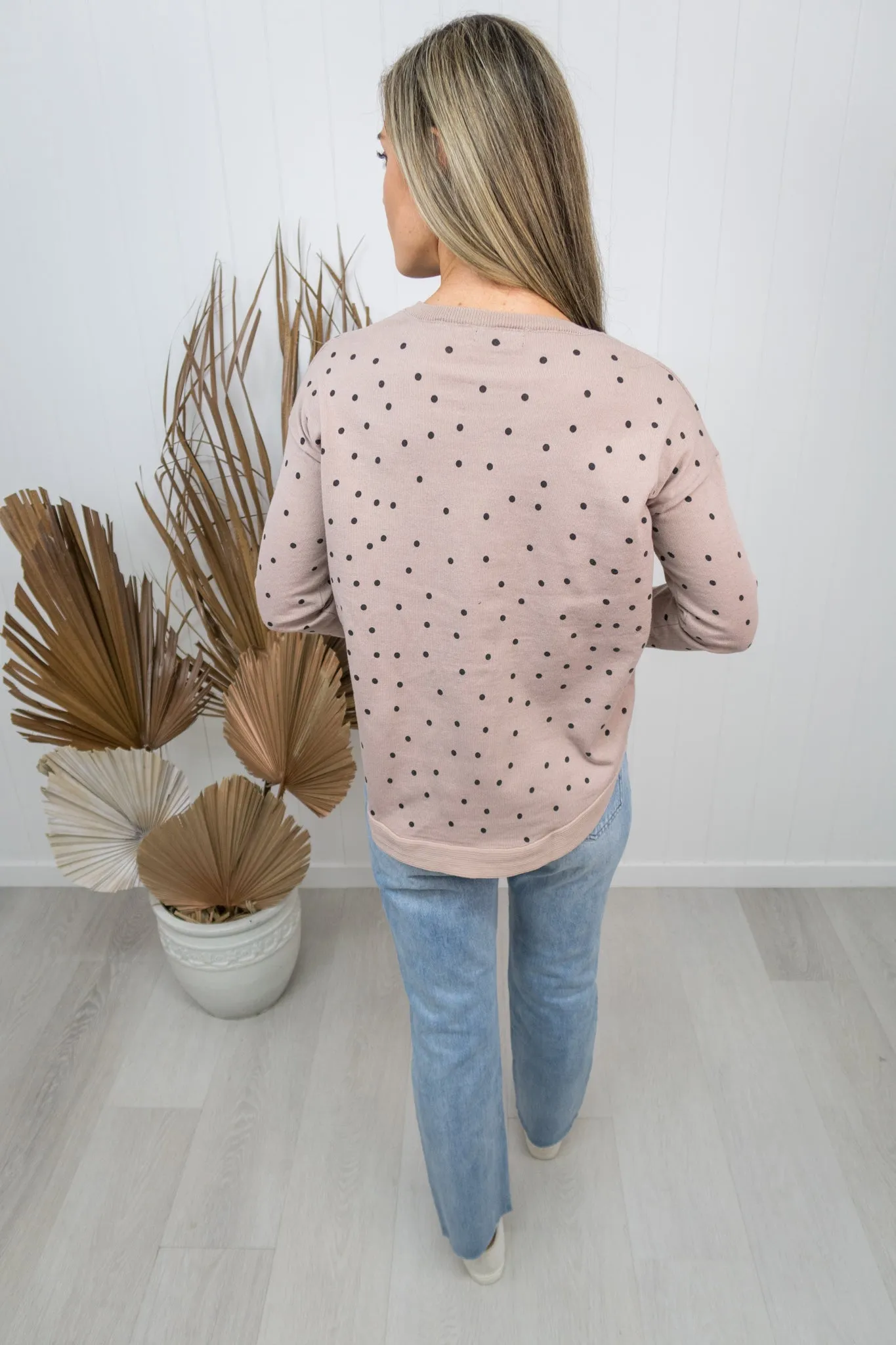 Slater Knit -Beige/polka dot