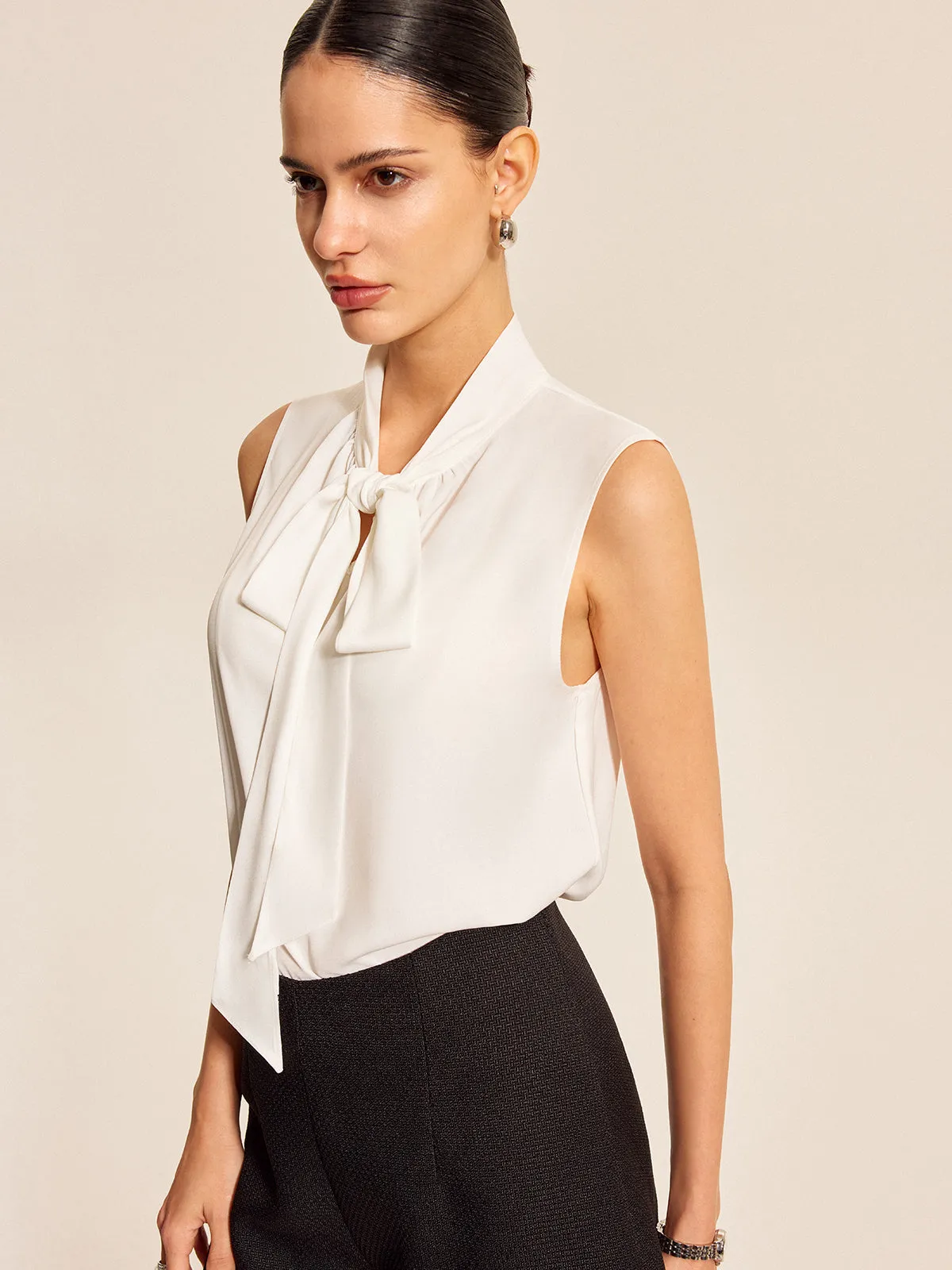 Sleeveless Bow Tie Top