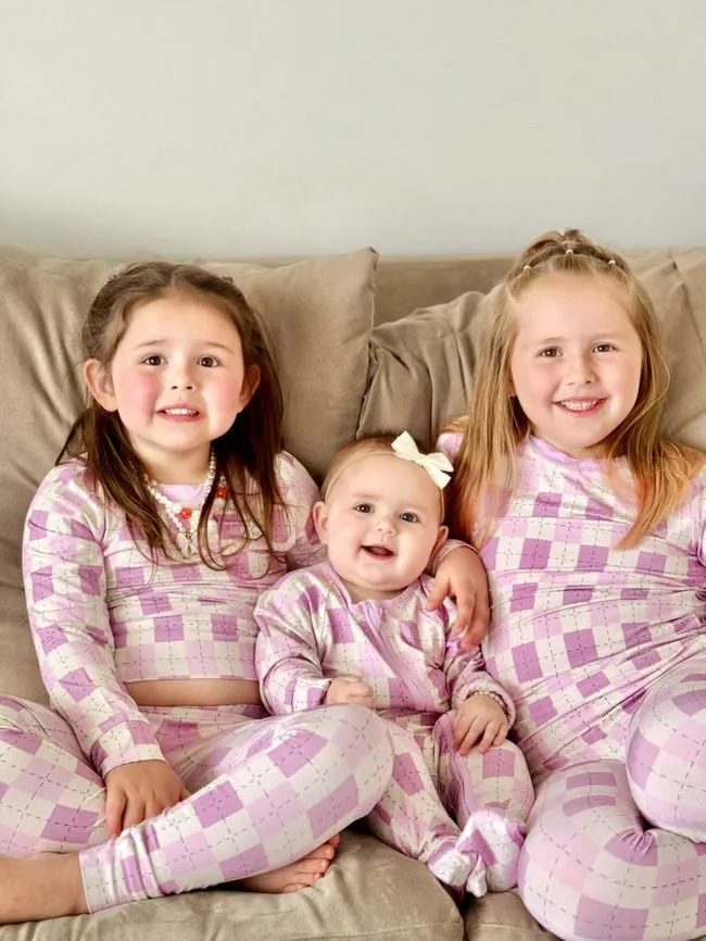 Snuggle Squares (Purple/Pink) | Two-Piece Pajama Set