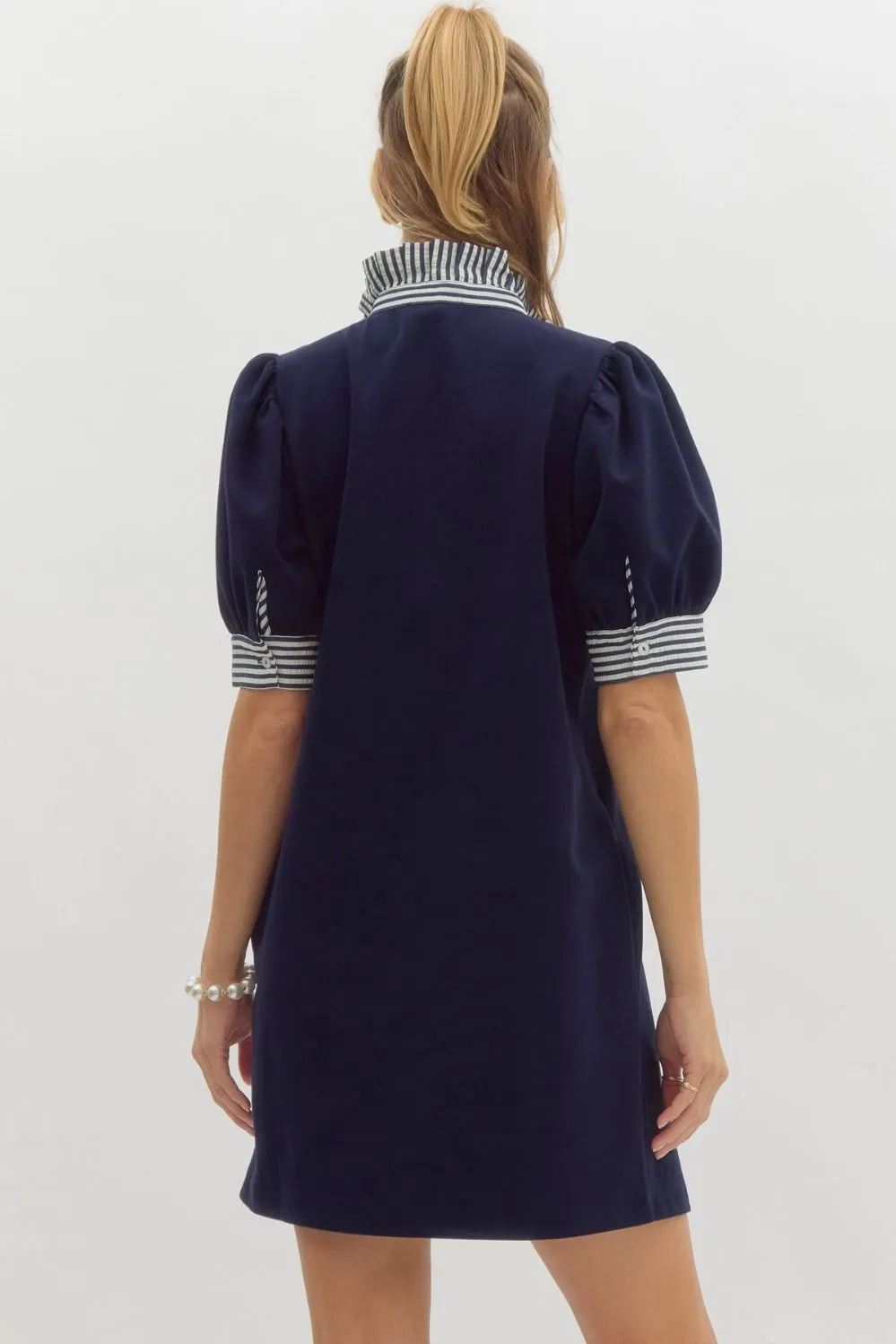 Solid Short Sleeve Pullover Polo Dress