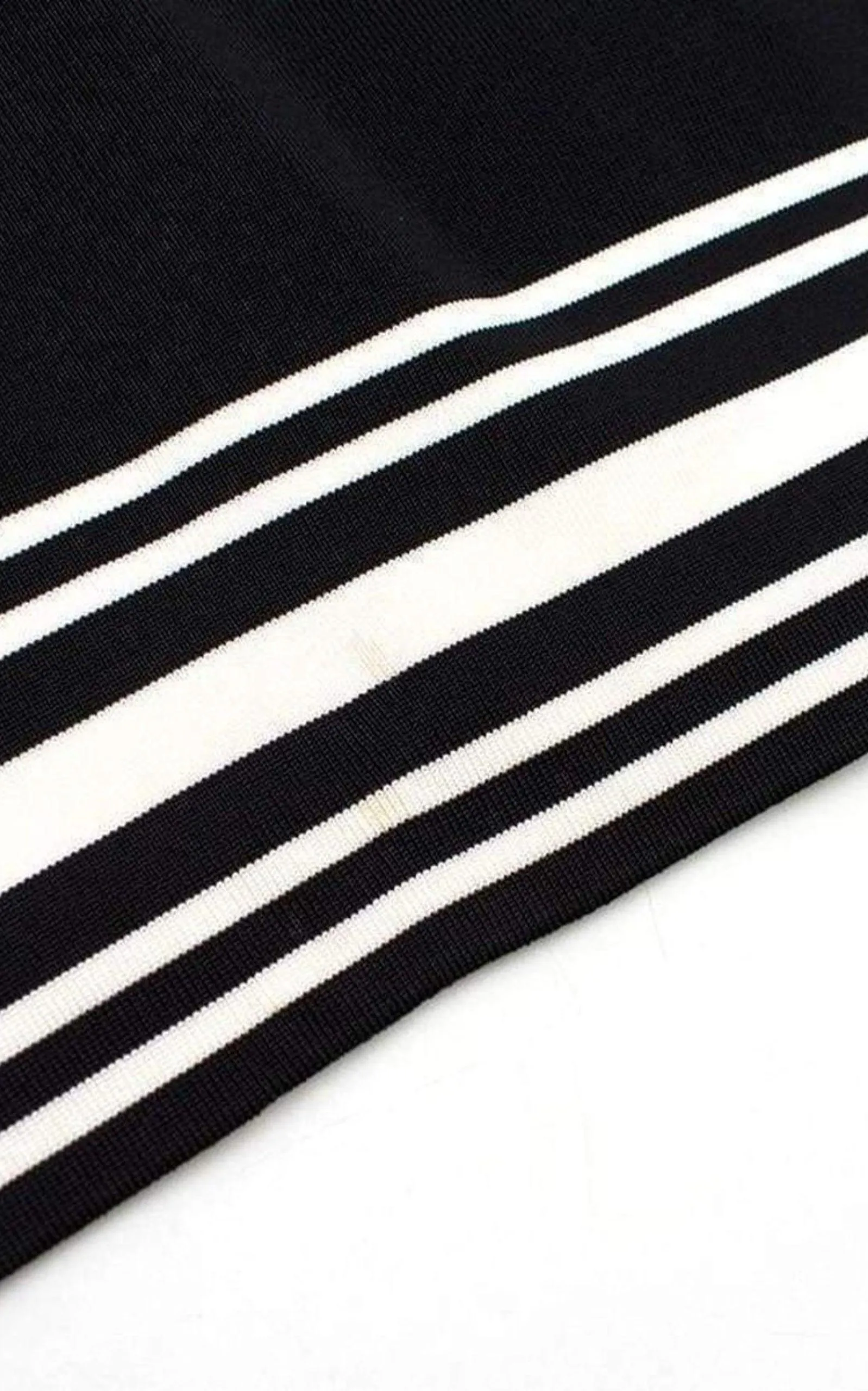 Square-neck Stripe-trim Knit Dress