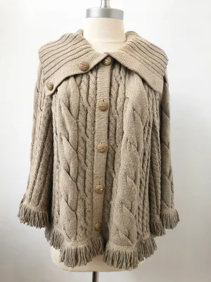 St. John Fringe Trim Sweater Size M