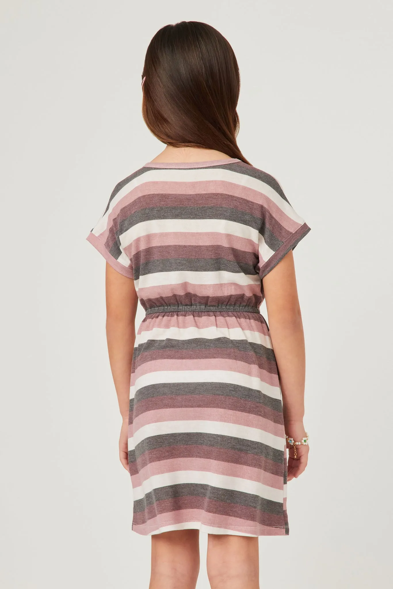 Stripe Terry Tie Waist Mini Dress