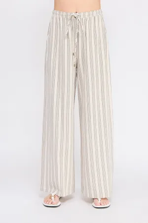 Stripe Wide Leg Drawstring Pants