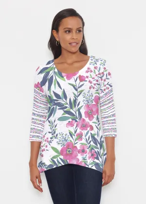Summer Floral (13423) ~ Katherine Hi-Lo Thermal Tunic