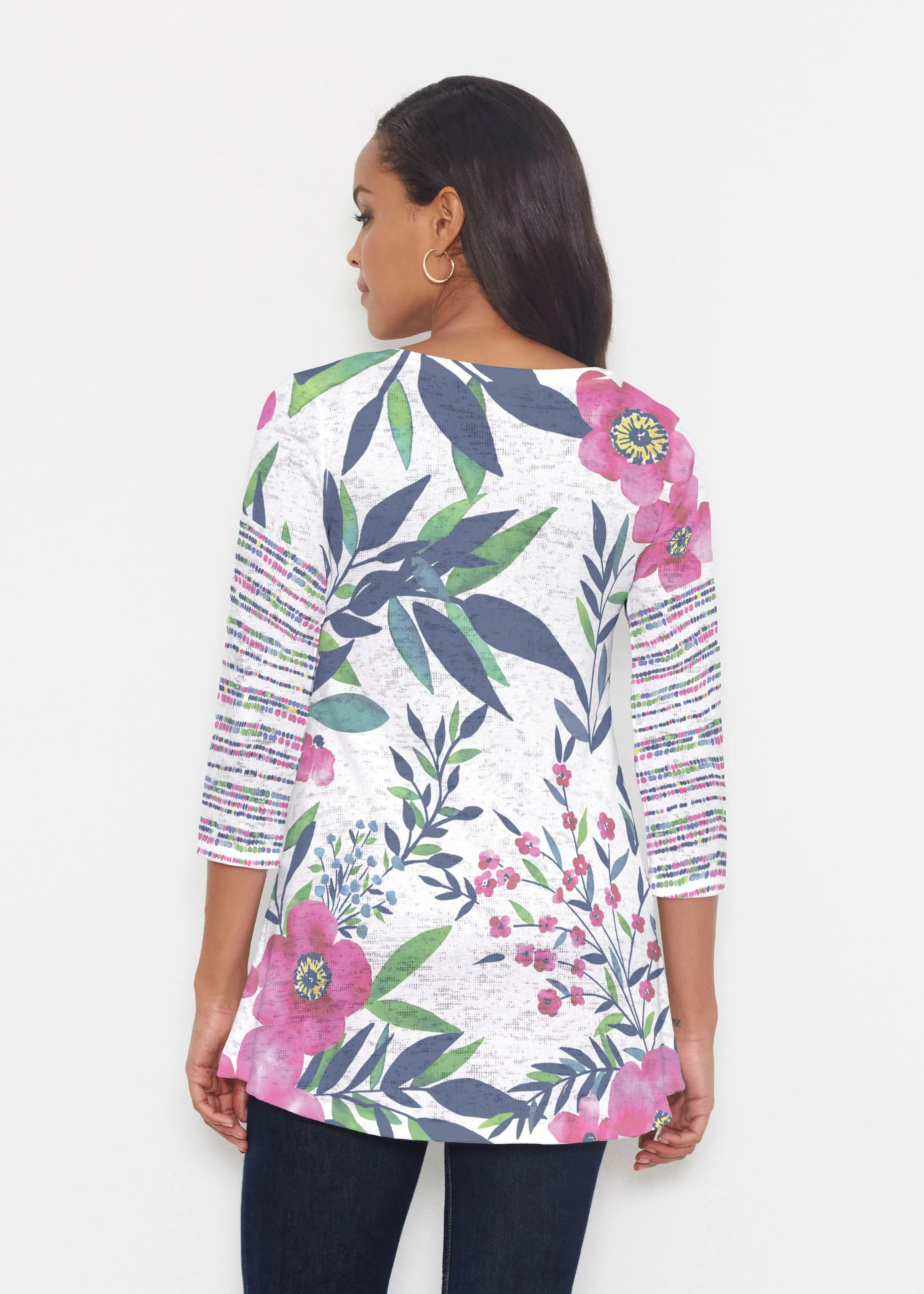 Summer Floral (13423) ~ Katherine Hi-Lo Thermal Tunic