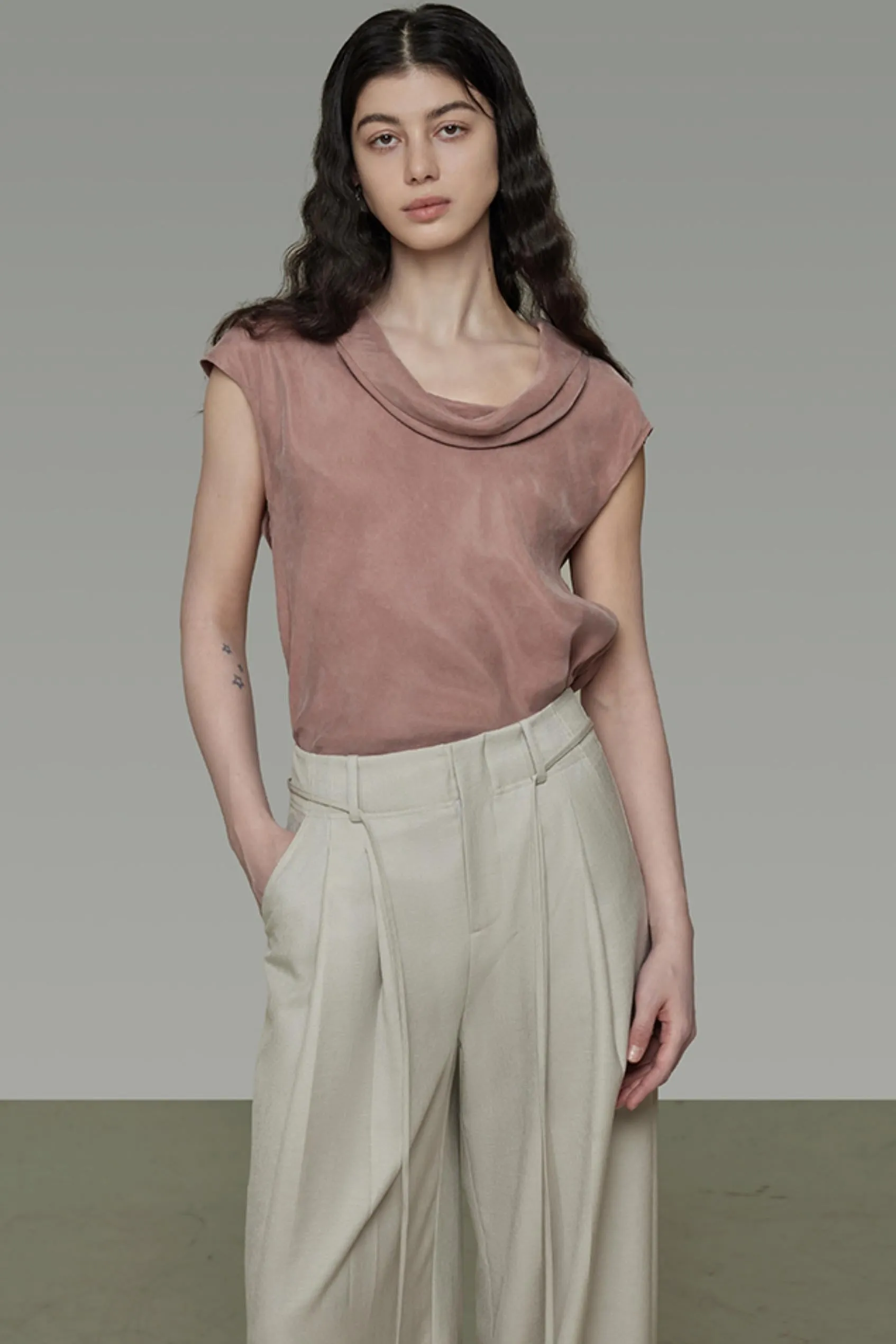 Summer Pleated Wide-Leg Pants