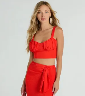 Sunny Vibes Bow Back Woven Crop Top