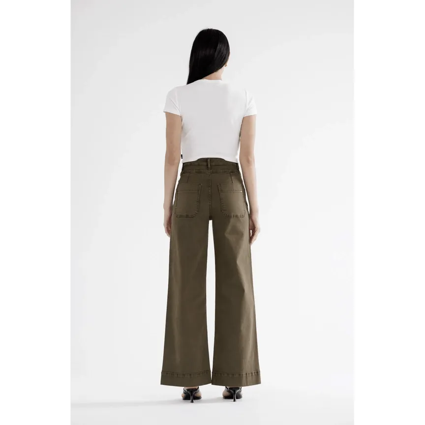 Super High Wide Leg Pant - Fern Green