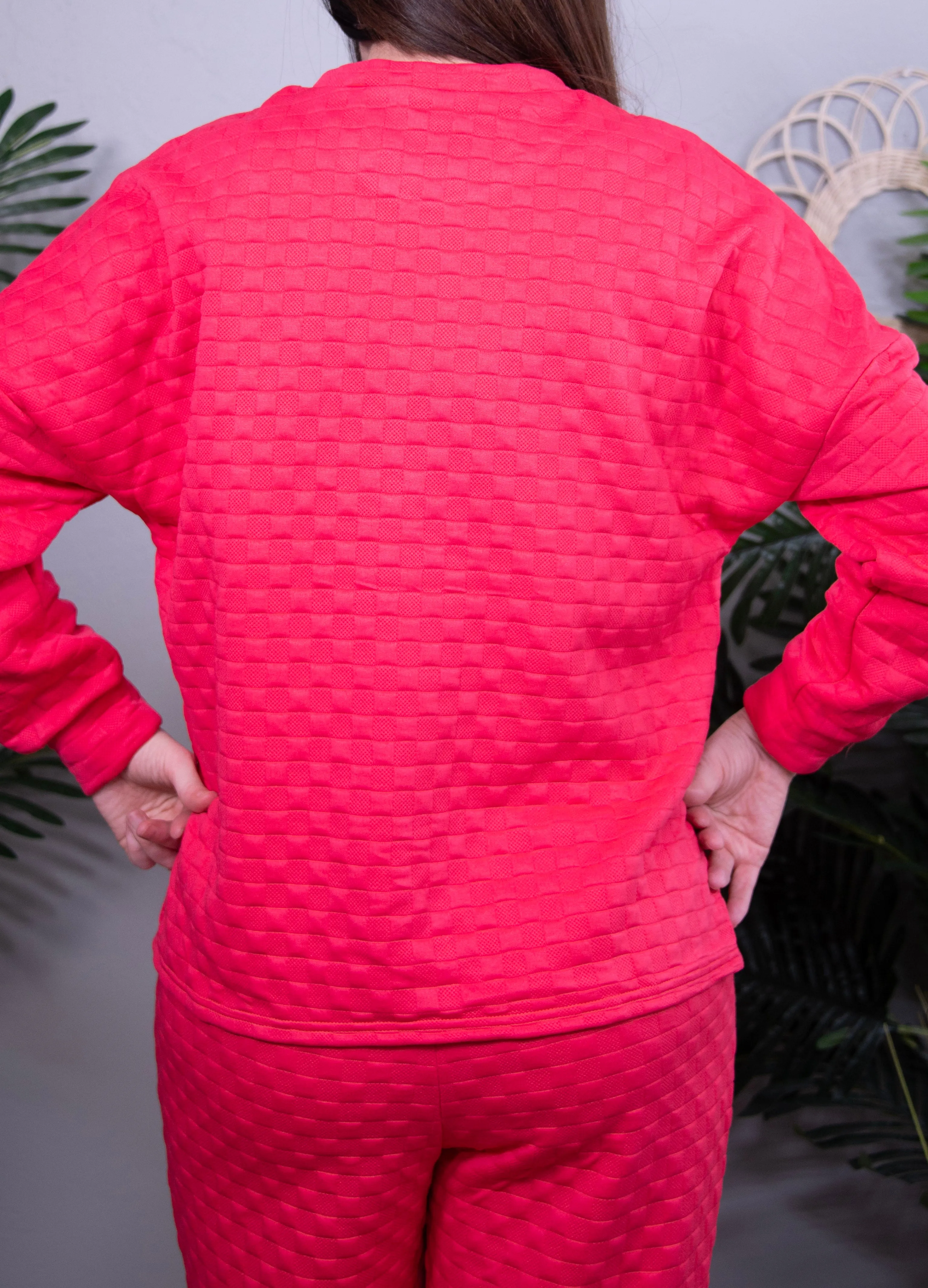 Sweet As Strawberry Checkered Top and Pant Set