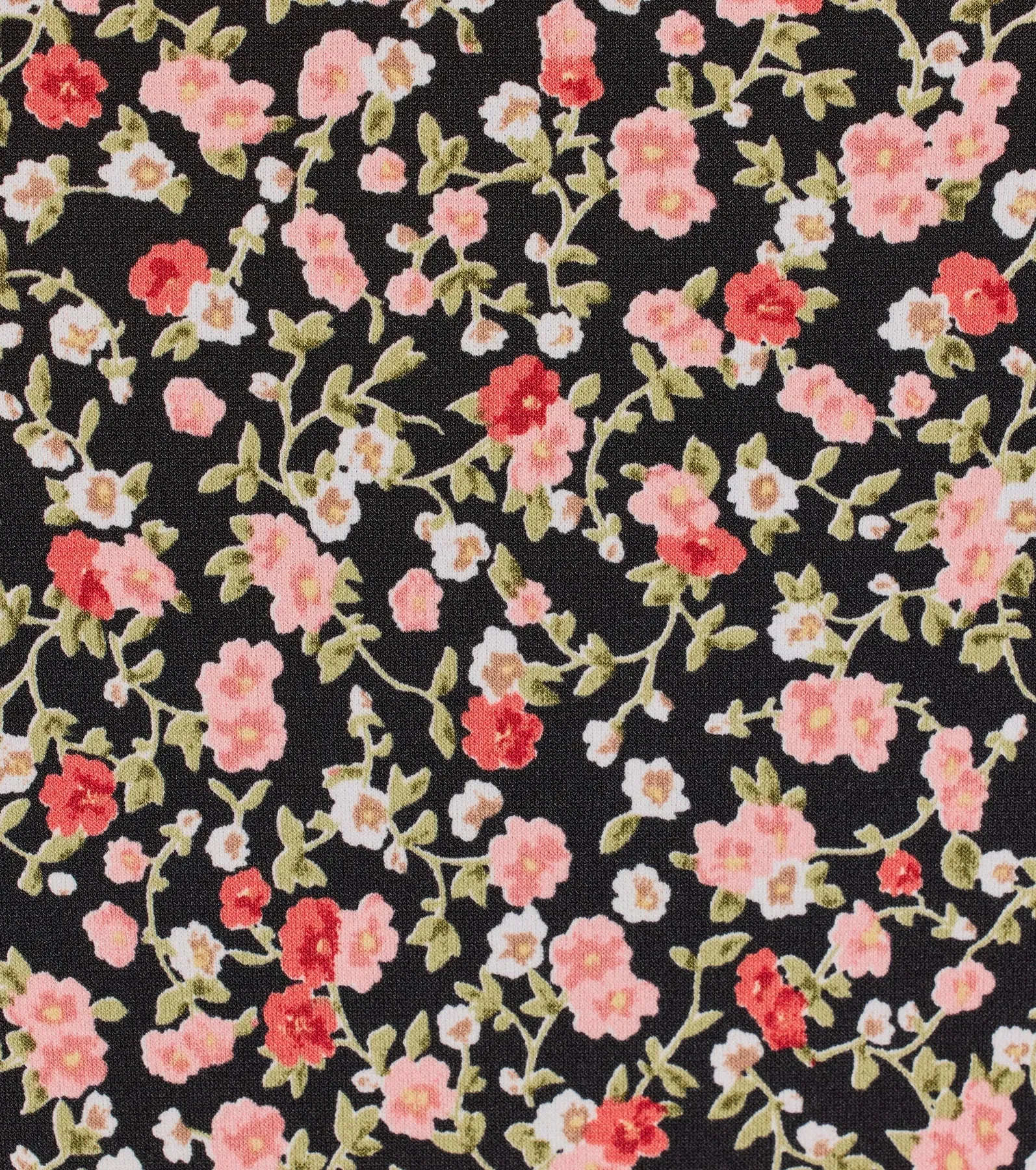 Sweet Flair High Slit Ditsy Floral Knit Midi Dress