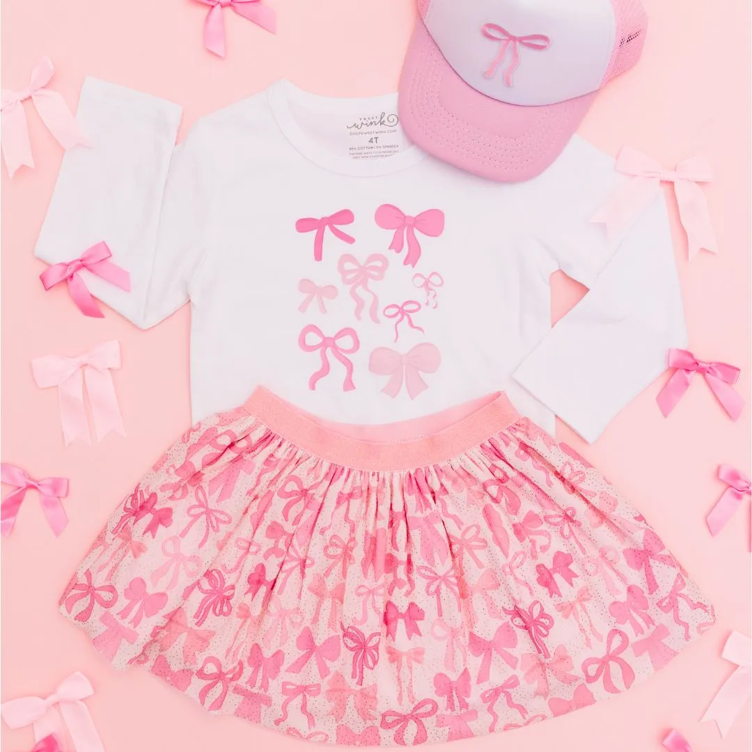 Sweet Wink Coquette Bow Doodle Long Sleeve Shirt