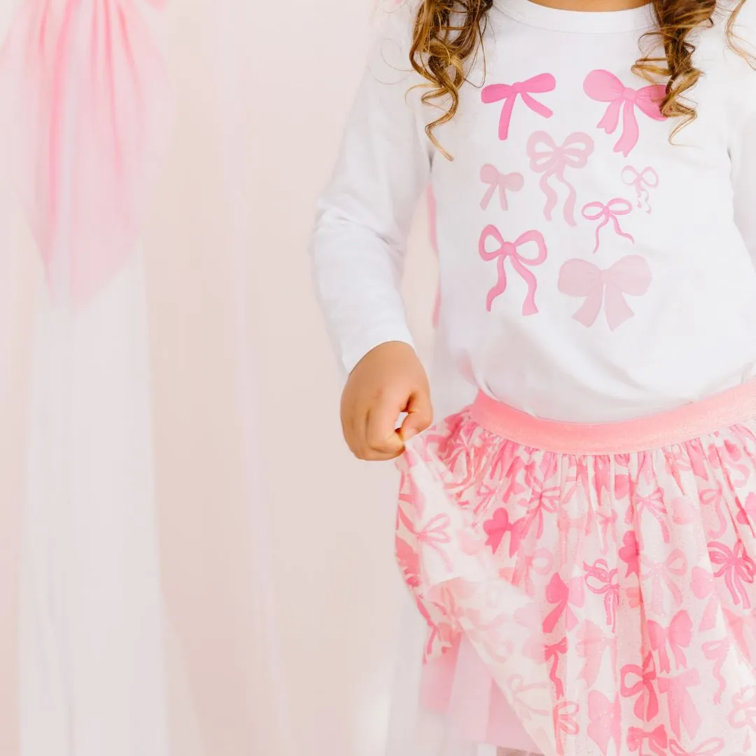 Sweet Wink Coquette Bow Doodle Long Sleeve Shirt