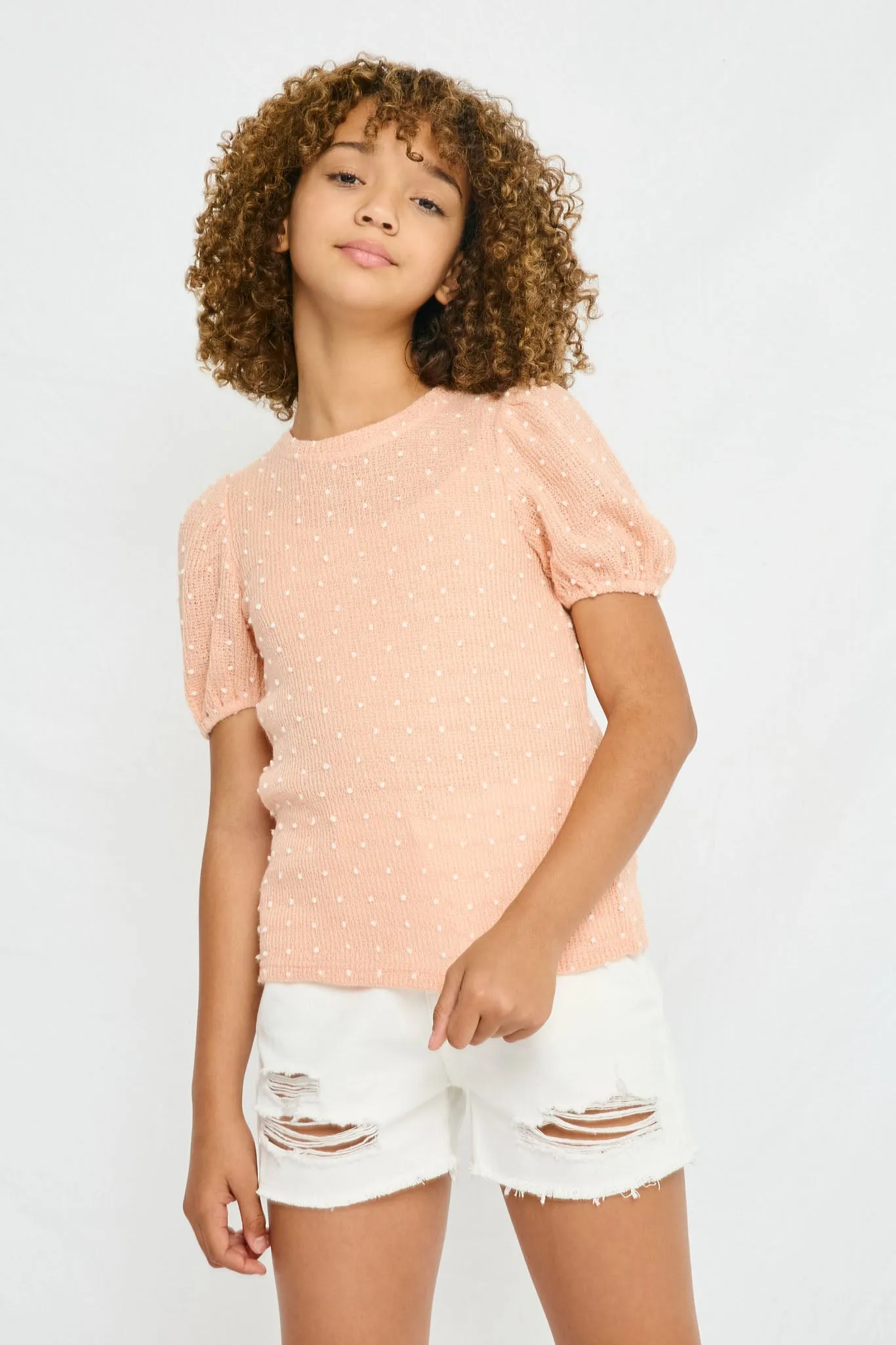 Swiss Dotted Knit Top