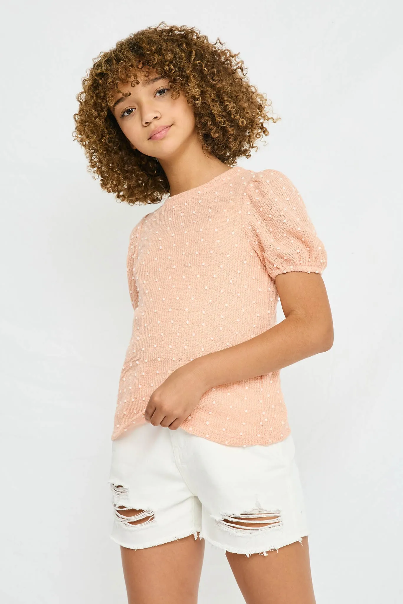 Swiss Dotted Knit Top