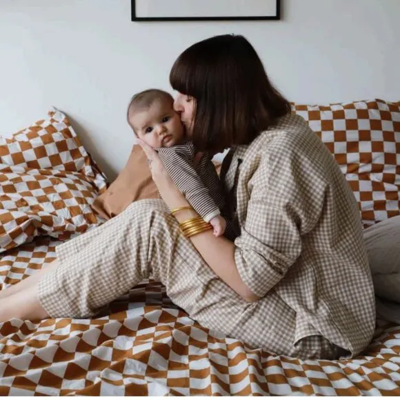 Tajinebanane Organic Cotton Fête du Sleep Checkered Pajama Pants in Vichy Sz S