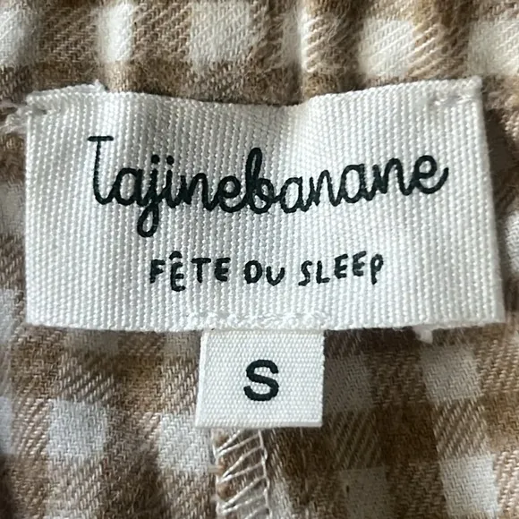 Tajinebanane Organic Cotton Fête du Sleep Checkered Pajama Pants in Vichy Sz S