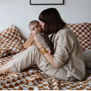 Tajinebanane Organic Cotton Fête du Sleep Checkered Pajama Pants in Vichy Sz S