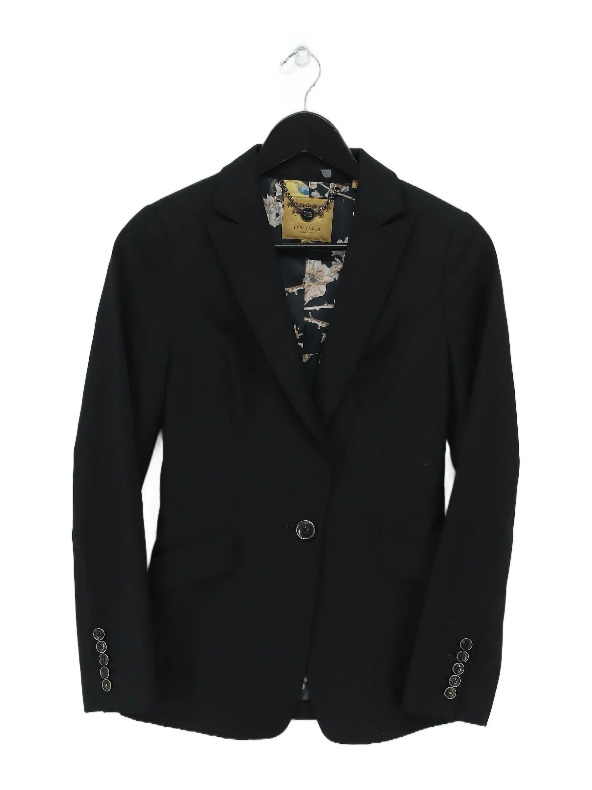 Ted Baker Women's Blazer UK 6 Black Wool with Polyester