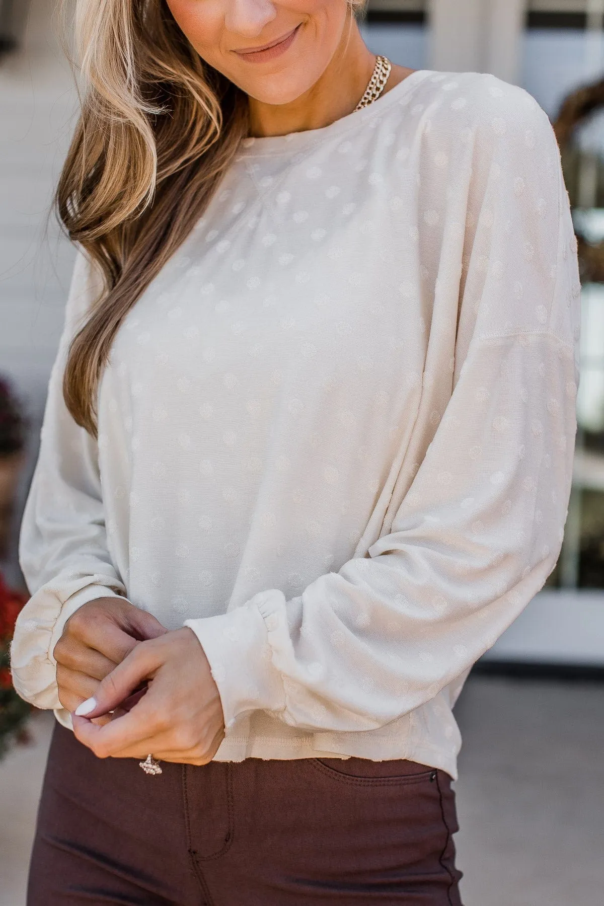 The Good Life Long Sleeve Top- Cream