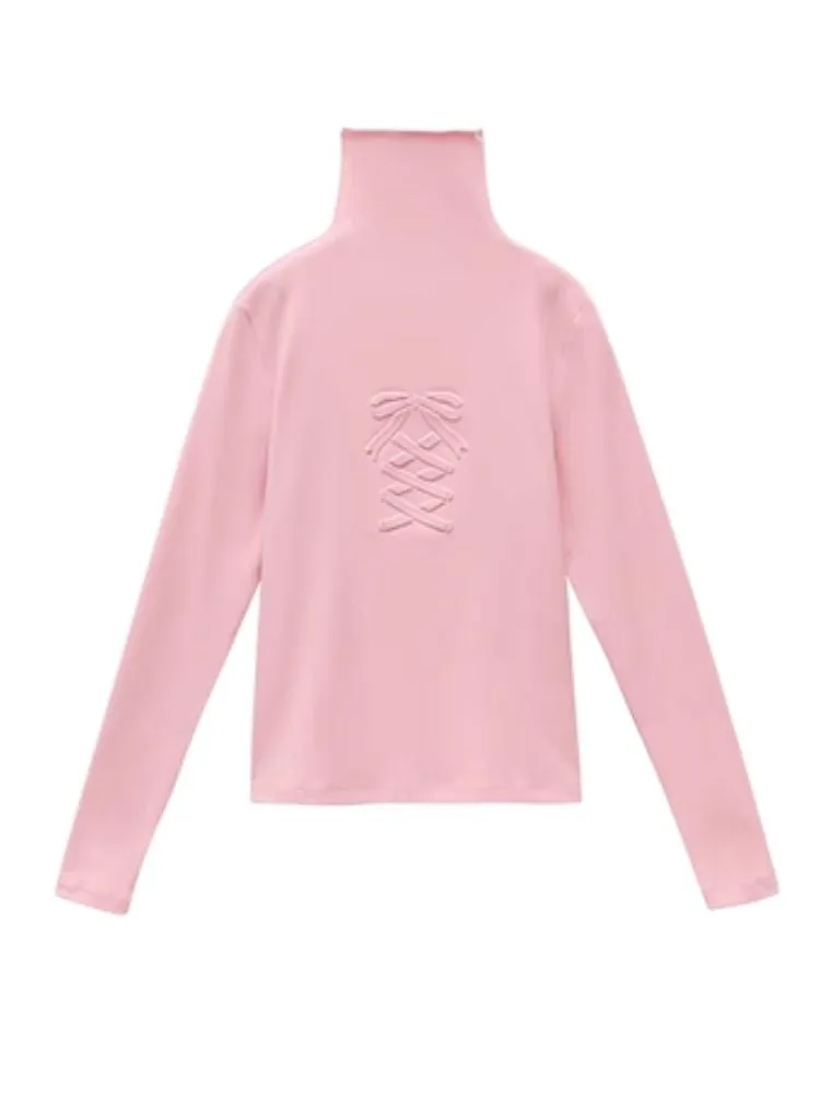 Three-dimensional bow tie bottoming shirt【s0000004962】