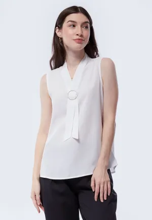 Tie Bow Sleeveless Blouse