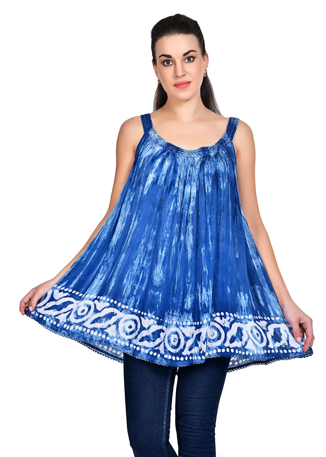 Tie Dye Tank Top with Border