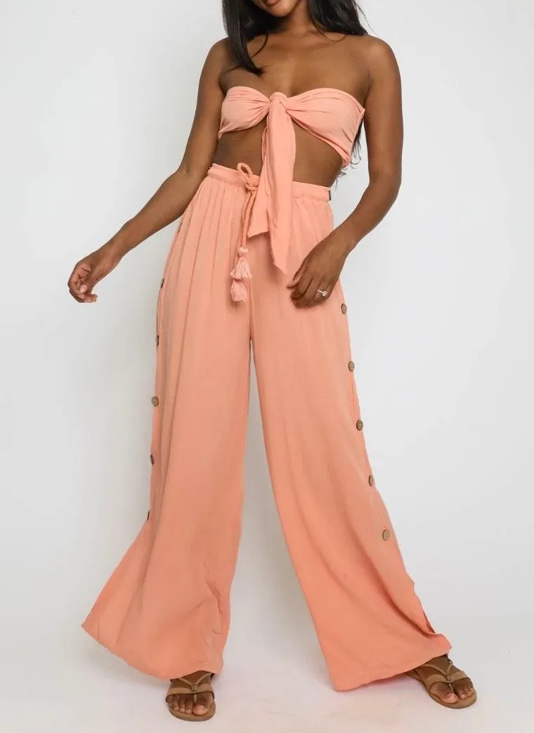 Tie Front Strapless Bandeau Crop Top